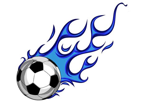 Soccer Ball With Blue Flames Vector Illustration Digital Art By Dean