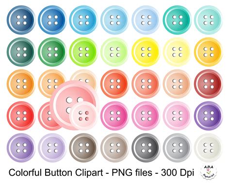 36 Button Clipart Colorful Button Clip Art Button Illustration