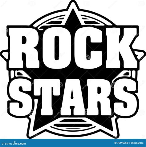 Rock Stars Black And White Vector Design Stock Vector Illustration