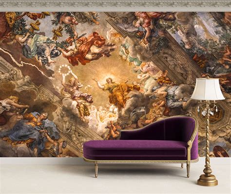 Baroque Wallpaper Renaissance Wall Art Italian Art Ceiling Etsy
