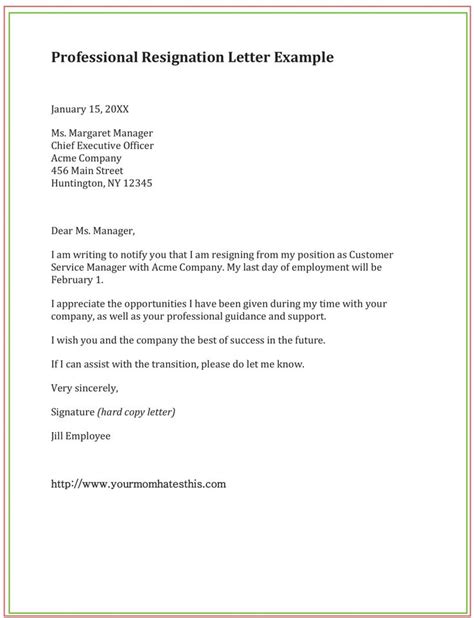 Dos And Donts For A Resignation Letter Printable Templates