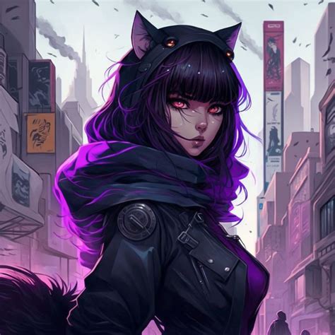 Anime Cyberpunk Cat Girl Killerkittendesigns Digital Art Fantasy