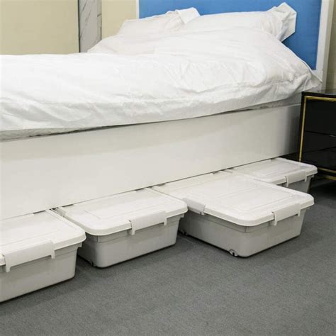 chiloyal 3 pack large rolling under bed storage bin with wheels sliding underbed plastic