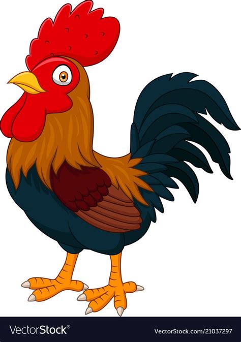 Cartoon Rooster Isolated On White Background Download A Free Preview