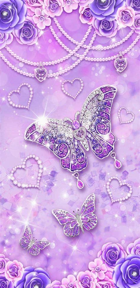 Purple Aesthetic Wallpapers Butterfly Bling Peel And