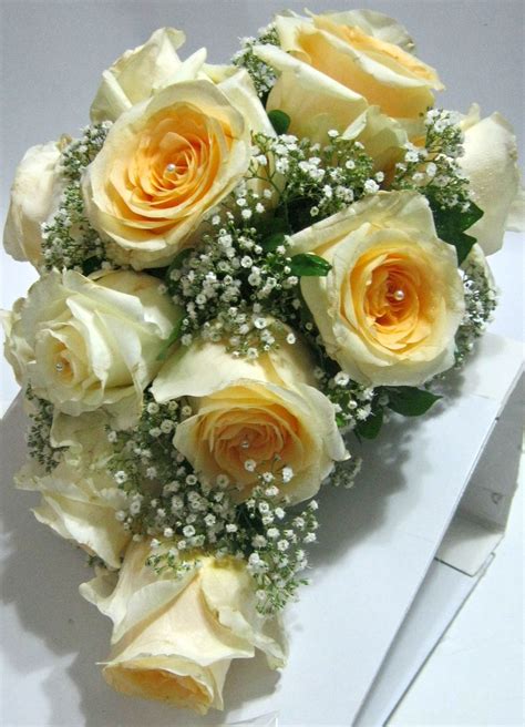 Cream Rose Cascade Wedding Bouquet