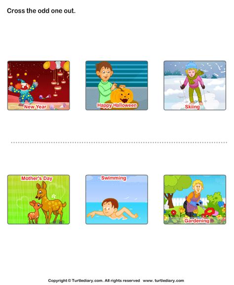 Find the Odd One Out Worksheet - Turtle Diary