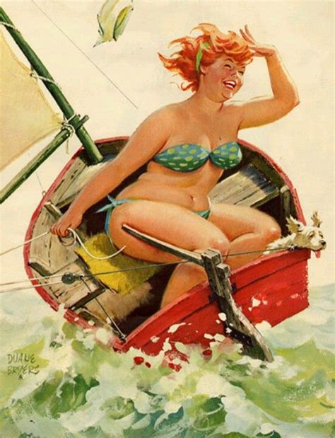 Curvy Art Hand Drawn Copy Of Duane Bryers Illustration Pin Up Red Head