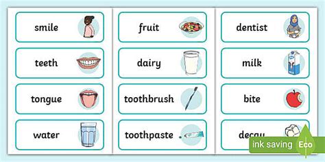 Oral Hygiene Word Cards Teacher Made Twinkl