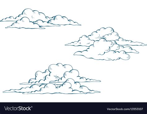 Set Of Cumulus Clouds Royalty Free Vector Image