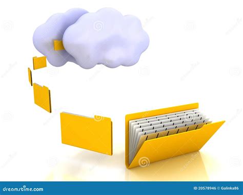 Folders And Cloud Computing Concept Stock Illustration Illustration