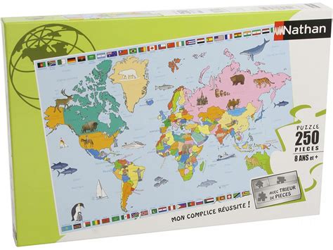 Nathan Puzzles Puzzle 250 Pièces Nathan Carte Du Monde