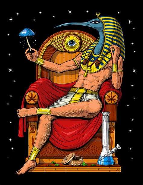 psychedelic egyptian god thoth digital art by nikolay todorov pixels merch