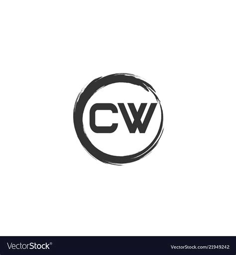 Initial Letter Cw Logo Template Design Royalty Free Vector