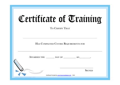 Certificate Of Training Template Blue Download Printable Pdf