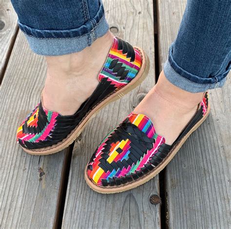 Womens Mexican Handmade Leather Huaraches Sandals Sandalias Etsy In