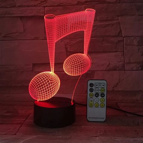 Remote Touch Light 3d Led Lamp Musical Note Led Night Light Usb Table
