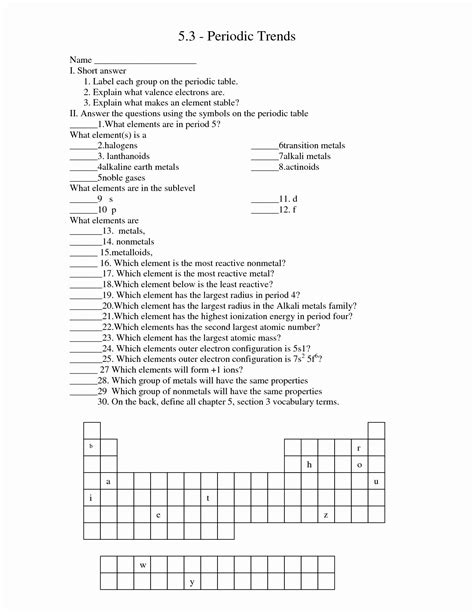 Periodic table trends worksheet answer key pogil view from my seat bridgestone arena. 50 Periodic Table Puzzle Worksheet Answers in 2020 ...