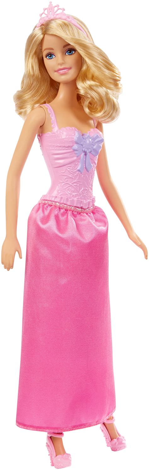Barbie Doll Mattel Long Blonde Hair Princess Pink Purple Dress Crown