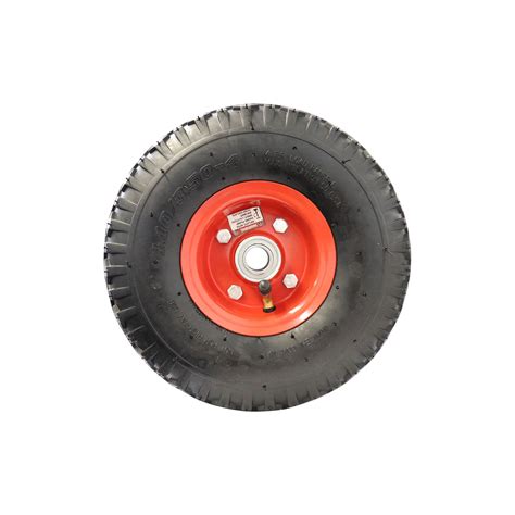 350 X 4 Inch Pneumatic Wheel Red Steel Centre 20mm Ball Bearing