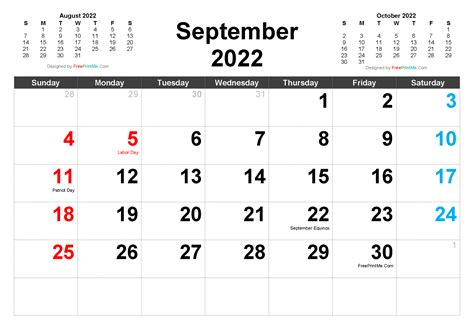Free Printable September 2022 Calendar Pdf
