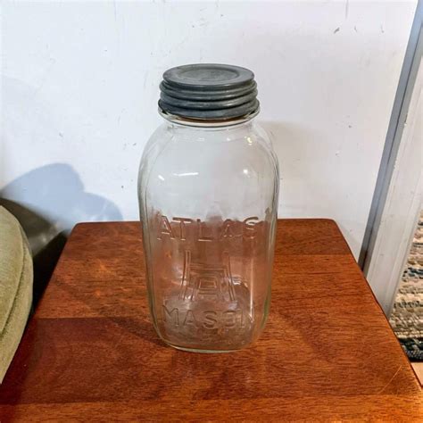 Vintage Hazel Atlas Mason Jar With Zinc Top Etsy