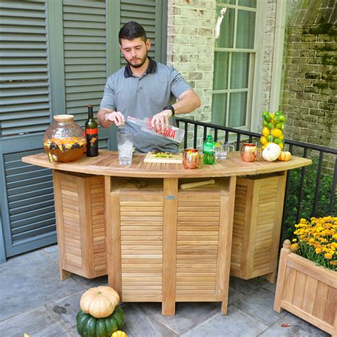 Teak Folding Bar Cabinet Teak Backyard Outdoor Patio Furniture For
