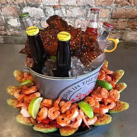 Lava all natural michelada mix craft cocktail mixer, real tomatoes, ancho chile peppers, tamarind, keto low carb salsa sinaloa shrimp michelada mix 25 oz. Michelada Preparado with Cucumber, Shrimp and Carne Seca ...