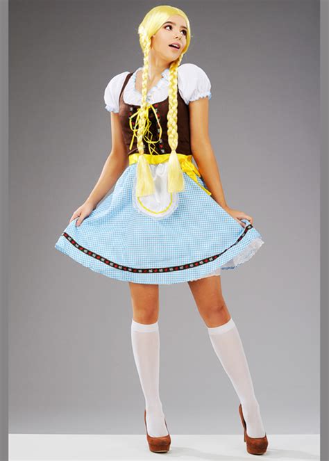 Ladies Oktoberfest Blue Bavarian Beer Girl Costume