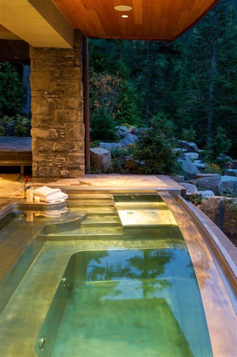 Building a small above ground pool/spa using a 1000l ibc and some pallets. Breathtaking Indoor and Outdoor Spa Design Ideas by ...