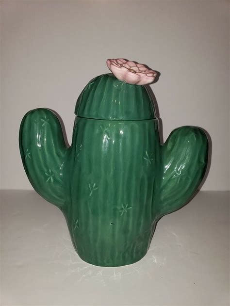 Vintage Treasure Craft Saguaro Green Cactus Pink Flower Southwest 13
