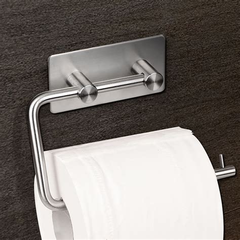 Self Adhesive Toilet Paper Holder Rotate Freely 304 Stainless Steel