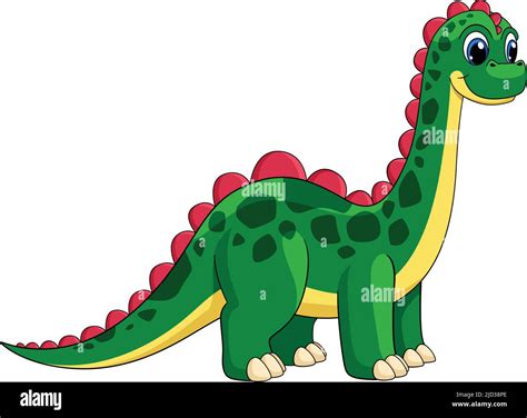 Divertido Dinosaurio De Dibujos Animados Verde Lindo Dino Bebé Imagen