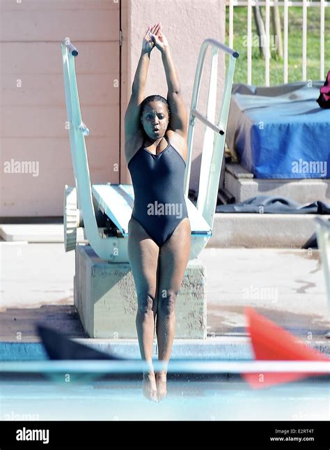 Celebrities Practice Their Dives For The Upcoming Abc Show Splash Featuring Keshia Knight