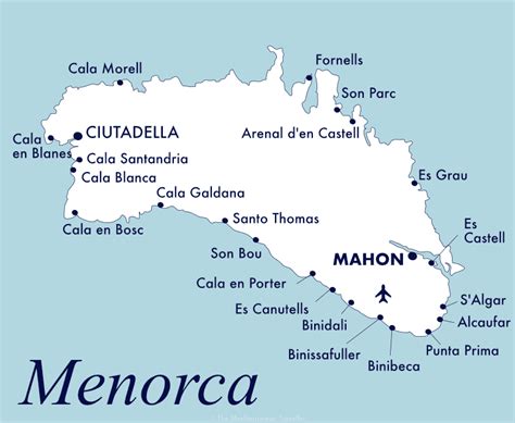 Menorca Best Beaches Map
