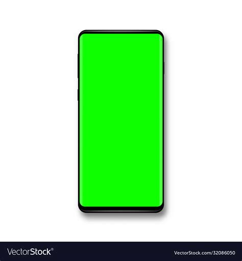 Phone With Green Screen Chroma Key Background Vector Image