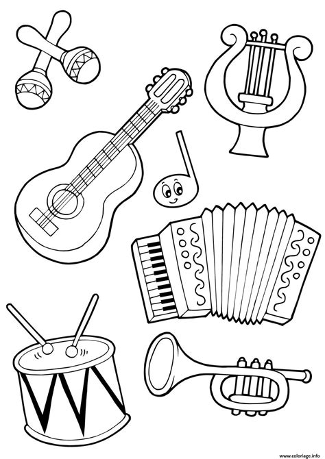 Coloriage Instruments De Musique Dessin Musique à imprimer
