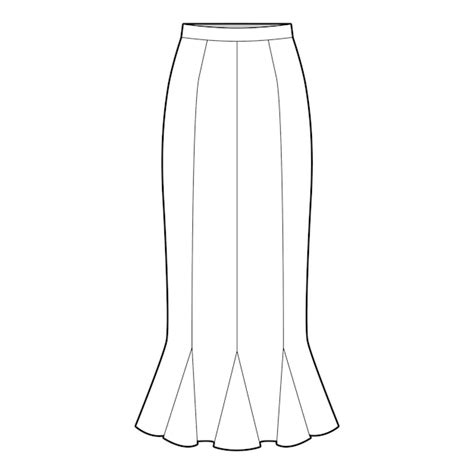 Premium Vector Skirt Flat Drawing Fashion Flat Sketches