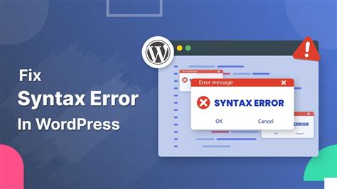 How To Fix Syntax Error In Wordpress Youtube