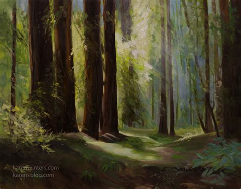 California Redwood Forest Landscape Oil Painting Karen Winters Blog