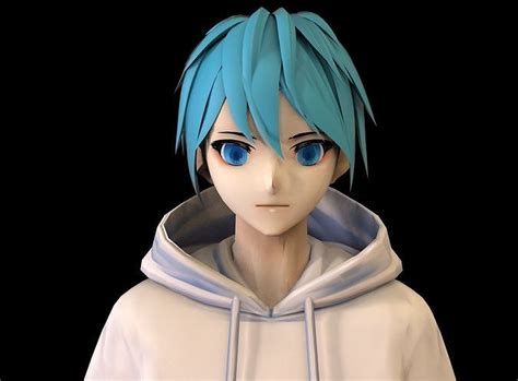 3d Model Anime Boy Low Poly Character 13 Vr Ar Low Poly Rigged
