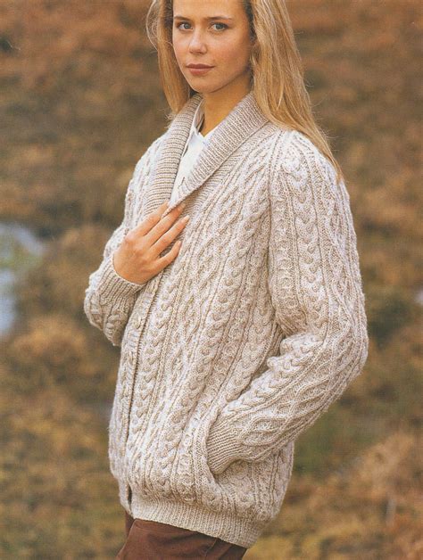 womens aran raglan jacket knitting pattern pdf ladies 32 34 36 38 40 42 inch chest aran