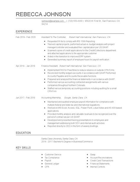 Assistant To The Controller Resume Examples And Tips Zippia