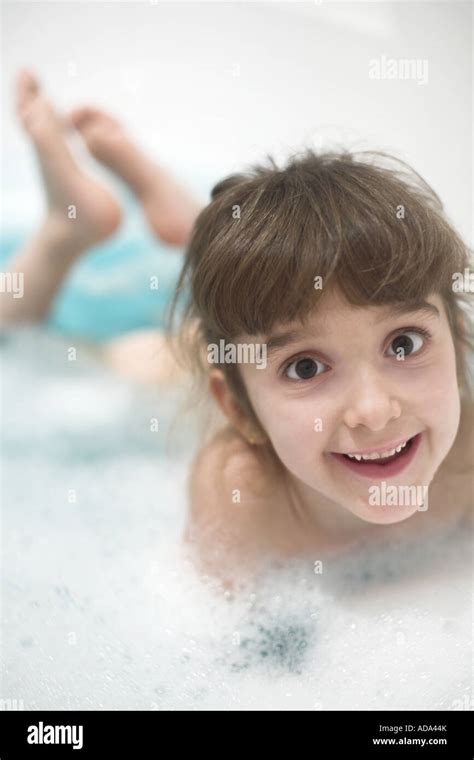 Girl In The Bath Tub Stock Photo Alamy