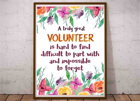 Volunteer Appreciation Printable T For Volunteers Etsy