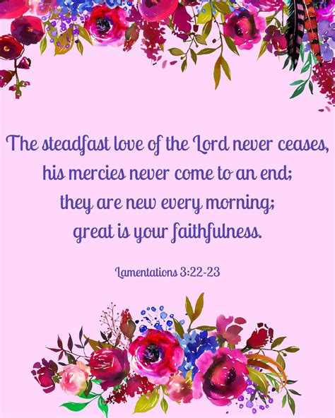 The Steadfast Love Of The Lord Never Ceases Bible Verse Wall Etsy
