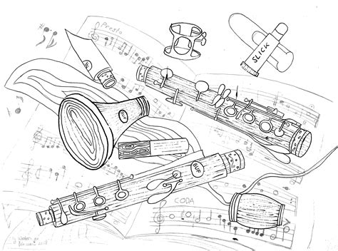 Clarinet Drawing Step By Step At Getdrawings Free Download