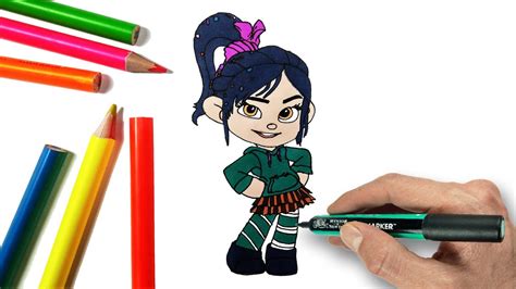 Vanellope Drawing And Coloring How To Draw Vanellope Youtube