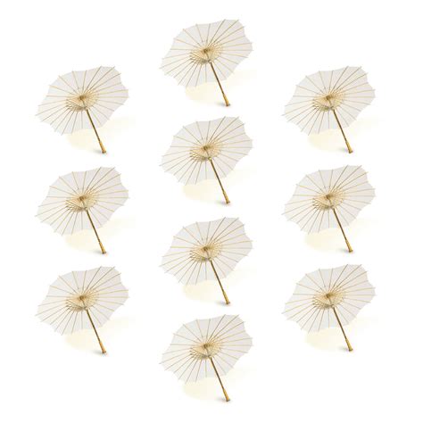 bulk pack 10 pack 32 inch white paper parasol umbrella scallop blossom shaped with elegant