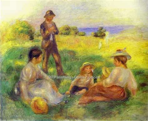 Landscape In Berneval With People By Pierre Auguste Renoir